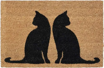 Produktbild von Umweltfreundliche Kokosfaser Fußmatte mit Katzen-Design, rutschfest, wetterbeständig