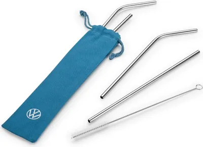 Produktbild von Original Volkswagen Trinkhalm Set Edelstahl Strohhalm