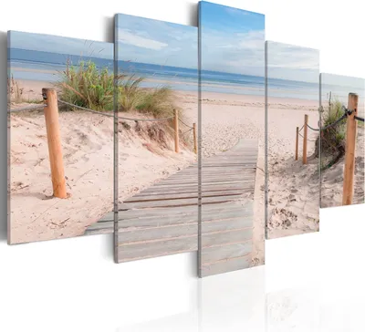 Produktbild von Leinwandbilder 200x100 cm c-B-0006-b-n Vlies Leinwandbild 5 tlg Kunstdruck modern Wandbilder XXL Wanddekoration Design Wand Bild MEER STRAND LANDSCHAFT NATUR