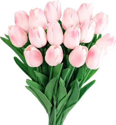 Obrázok produktu pre Umelé kvety Tulipány 15 kusov, 33 cm, latex, pre svadobnú kyticu, slávnostnú dekoráciu