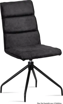 Produktbild von Esszimmerstuhl drehbar (4er-Set) Domini 47x92x60 Schwarz/Anthrazit