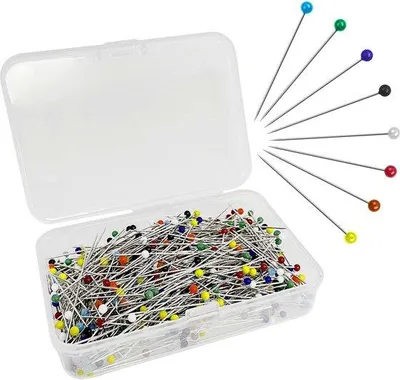 Image de Aiguilles à coudre, 500 pièces, 38 mm, multicolores, en verre, accessoires de couture