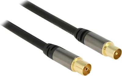Zdjęcie produktu dla DeLOCK 88922, 1 m, RG-6/U, IEC, IEC, Czarny