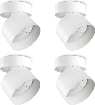 Produktbild von SSC-LUXon 4er Set Decken Aufbaustrahler SAMU weiß drehbar schwenkbar – Downlight passend für GX53 Leuchtmittel - Deckenspot für innen