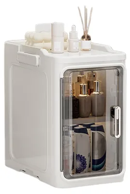 Produktbild von Schlanker Badezimmerschrank mit verstellbarem Regalsystem, beweglich und faltbar, ideal für kleine Räume