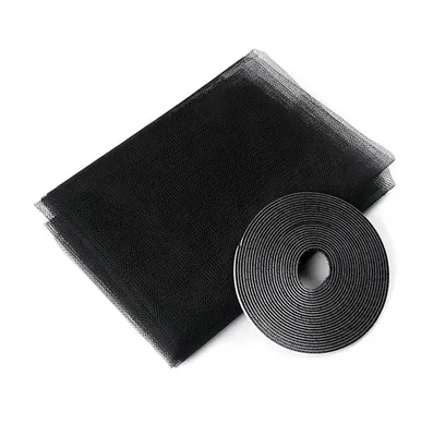 Obrázek produktu pro Moskytiérový závěs na dveře, ochrana proti hmyzu, nastavitelná velikost, 1,3 x 1,5 m, černý