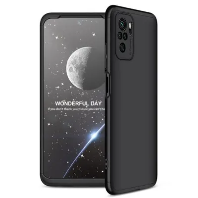 Produktbild von Handy Hülle für Xiaomi Redmi Note 10 360 Grad Schutz mit Displayglas Bumper Cover REDMI NOTE 10 Farbe: Schwarz