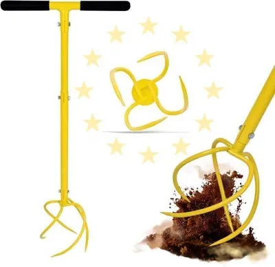 Obrázok produktu pre Záhradný kyprič 4 hroty, výška 90-99 cm, T-rukoväť 41 cm, oceľ, pre záhradu