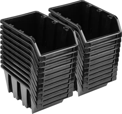 Produktbild von Set x 10 Stapelboxen KTR20 schwarz Lagerboxen Sortierboxen