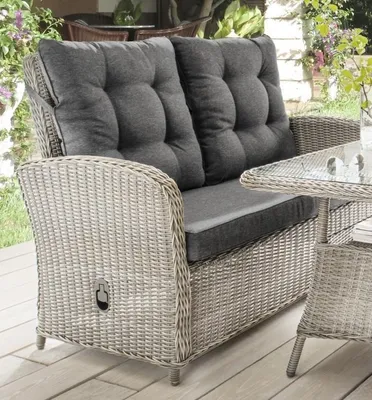 Produktbild von Destiny Loungeset MERANO 2 Sessel, 2er Sofa, 1 Tisch 120x77x66cm, vintage weiß