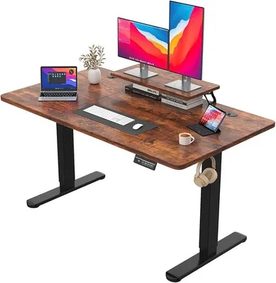 Imagen del producto de Escritorio de 140 x 60 cm con altura ajustable e incluye soporte para monitor