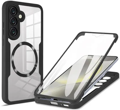 Obrázek produktu pro Pouzdro MagSafe pro Samsung Galaxy S25 Plus/S24 Plus - Pouzdro 360 s ochranou displeje Phonesta Slim Protect - Černé