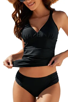 Produktbild von VILOREE Mode Damen Tankini Set Zweiteilige Bademode Badeanzug Nechholder Bauchwe