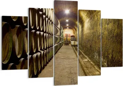 Produktbild von Bild auf Leinwand - Leinwandbild - Architektur Fässer Traube - 150x100cm - Wand Bild - Wanddeko - Leinwanddruck - Bilder - Kunstdruck - Wanddekoration - Leinwand bilder - Wandkunst - EA150x100-2115