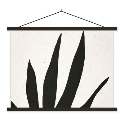 Produktbild von MuchoWow® Textilposter Blatt - Pflanze - Minimalismus 150x113 cm mit schwarzem Rahmen - Wohnzimmer