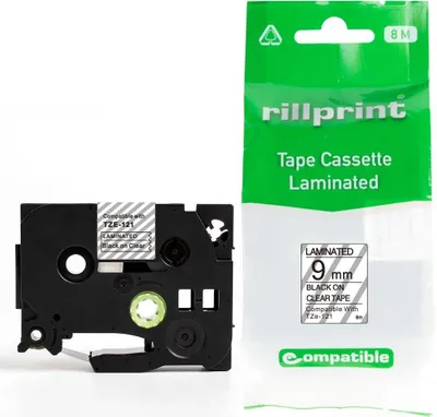 Image de cassette de ruban rillstab noir/transparent 9 mm x 8 m