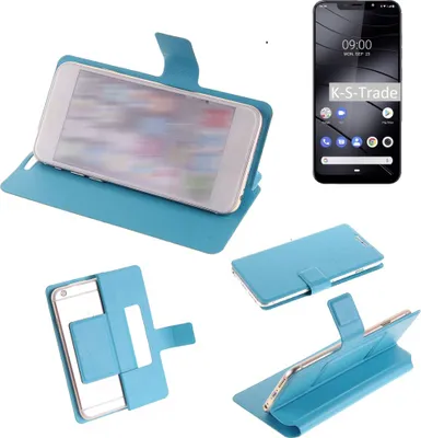 Produktbild von K-S-Trade Schutzhülle Handyhülle kompatibel mit Gigaset GS195 Flip cover Handy case Smartphone Klapphülle blau