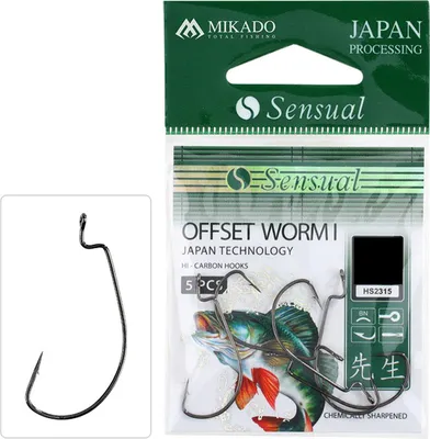 Produktbild von 5x Mikado SENSUAL WORM I OFFSET Angelhaken Wurmhaken Softbaits Spinnfischen  #1