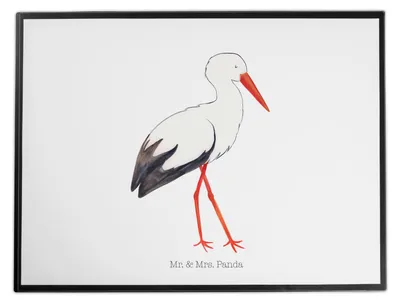 Produktbild von Mr. & Mrs. Panda tischauflage Storch - Weiß - Geschenk, Schwangerschaft, schreibtischunterlage, Lustige Sprüche, Geburt, schreibauflage, Schreibunterlage, Baby, Mütter