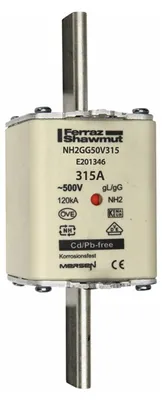 Image de NH ZERO fusible taille 2, 315A AC500V - Fusible basse tension HRC NH2 315A NH2GG50V315