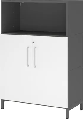 Produktbild von Hammerbacher Regal FlexWall Türen 3OH Sockel graphit/weiß