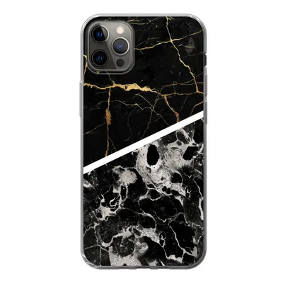Produktbild von MuchoWow® Handyhülle Schutzhülle Hülle für iPhone 13 Pro Max Marmor - Gold - Luxus Silikon Softcase Handy Hülle - Mobiltelefon
