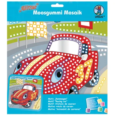 URSUS Moosgummi-Mosaik Boot – Selbstklebende Sticker Für Kinder, Mit Schmucksteinen (verschiedene Farben)