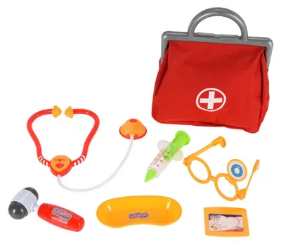 Produktbild von Arztspielset mit Tasche, 7-teilig.