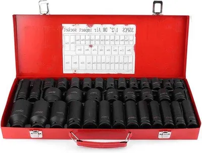 Produktbild von 35-teiliger 6-Kant-Schraubenschlüsselsatz mit metrischen Tiefenanschlüssen 1/2 Zoll 6-Punkt-Werkzeug mit Aufbewahrungsbeutel für Haushaltsarbeitsplätze