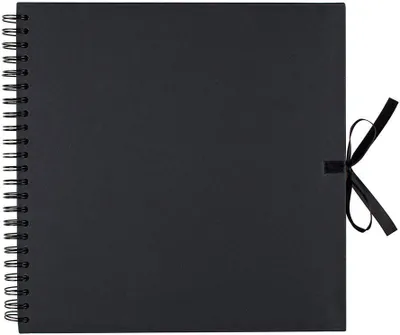 Immagine prodotto di Album 30 x 30 cm nero, 40 fogli in carta kraft nera, album a spirale, album scrapbooking