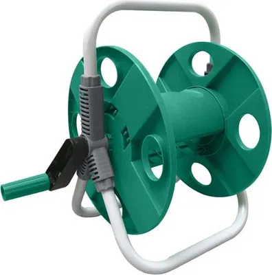 Zdjęcie produktu dla Zwijak do węża ogrodowego, ze stojakiem, ręczny, 2w1, 1/2" 35m