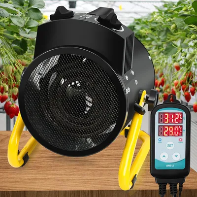 Productafbeelding van Jiubiaz kachel voor kas, tuin- en kasaccessoires, tuinhuisverwarming 2000W met temperatuurregelaar, BioGreen