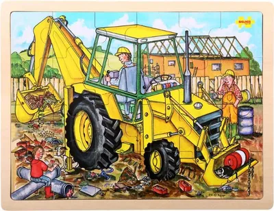 Produktbild von Bigjigs Toys Holzpuzzle Digger 24 Teile