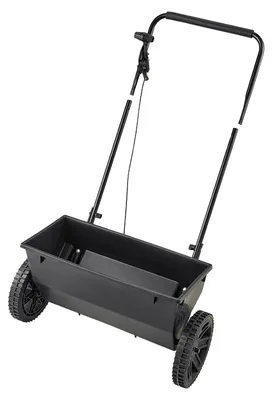 Produktbild von Handgeführter Streuer, 50 lbs Kapazität, Fallstreuer mit Trichterrost, 18 Zoll Streubreite und 30 Einstellungen, 10 Zoll Geländereifen, Garten- und Rasenstreuer für Saatgut und Dünger
