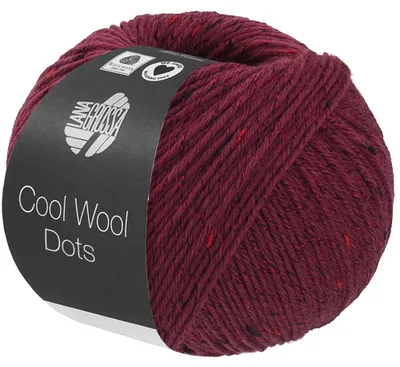 Produktbild von Lana Grossa COOL WOOL DOTS 50 g Merinoklassiker mit effektvollen Tweednoppen Farbe 004 - Burgund