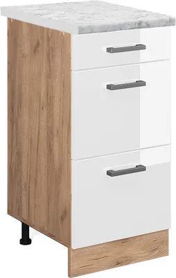 Immagine prodotto di Mobiletto base per cucina Vicco R-Line Bianco lucido 40 cm PL Marmo, Model 46832