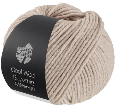 Produktbild von Lana Grossa COOL WOOL Superbig Mélange 50 g extravoluminöse Wolle 80 m Farbe 232 - Graubeige meliert
