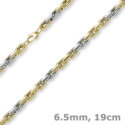 6-5mm-Armband-aus-585-Gold-gelb-weiß-bicolor-19cm