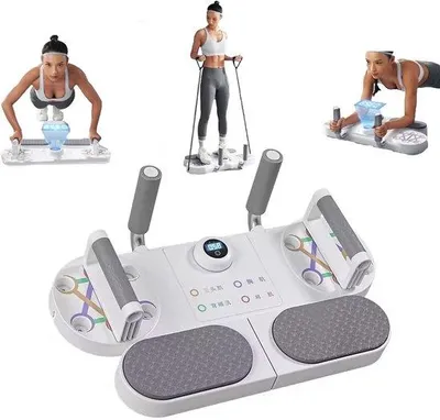 Produktbild von Portable Trainingsplatte mit Widerstandsbändern - Arme und Bauchmuskeln Trainingsgerät - Fitness-Trainingsausrüstung für Innen und Außen