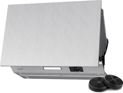 Image de Klarstein Swift Square Hotte Aspirante, 60cm Hotte Cuisine Aspirante, Débit 402 m³/h, Double Moteur AC, Éclairage LED 2W, Filtre à Charbon Actif, Classe Énergétique C,Tactile
