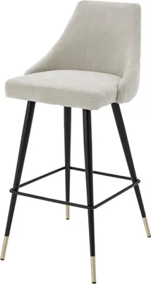Produktbild von Casa Padrino Luxus Barstuhl Sandfarben / Schwarz 47 x 52 x H. 101 cm - Luxus Barmöbel
