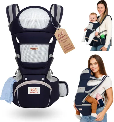 Produktbild von QUIMETS Babytrage 6-in-1 für Neugeborene, atmungsaktiv und ergonomisch, weich, l