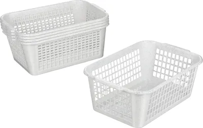Produktbild von Praktische Aufbewahrungskörbe - Set von 5 - Grau - Kunststoff - 28 x 20 x 11 cm