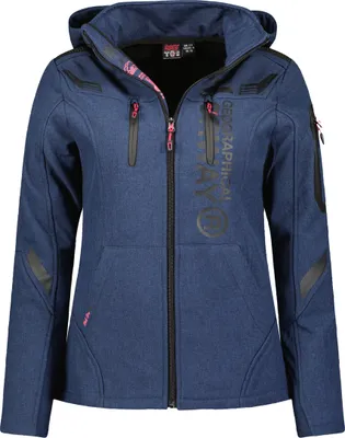 Produktbild von Geographical Norway Damen Softshelljacke Truffe Funktions Outdoor Jacke, Dunkelblau, Größe L