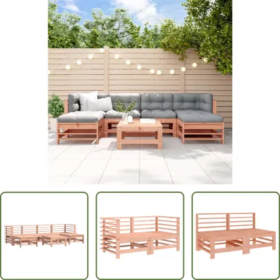 Produktbild von The Living Store 7-tlg. Garten-Lounge-Set Massivholz Douglasie
