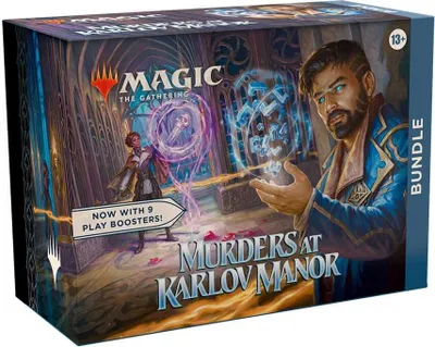 A Magic: The Gathering Murders at Karlov Manor Bundle box.