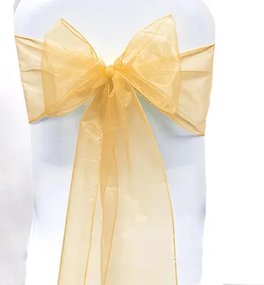 Produktbild von RHP Organza-Schärpen, Stuhlschleifen Bankett/Hochzeit/Jahrestag/Partys/Events Gold 25 Stück
