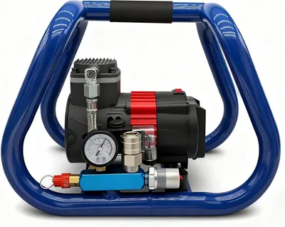 Immagine prodotto di Compressore d'aria portatile Accucompressor, senza olio, 8 bar, con serbatoio da 3 litri e funzionamento silenzioso