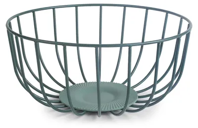 Productafbeelding van Metaal fruitschaal met silicone basis, groen, 27 cm