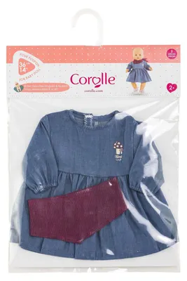 Produktbild von Corolle Puppen Jeanskleid mit Schal - Babypuppen Kleidung 36cm Denim